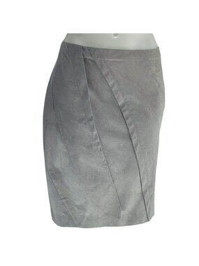 Donna Karan New York Asymmetrical Panel Gray Cotton Bubble Pencil Skirt